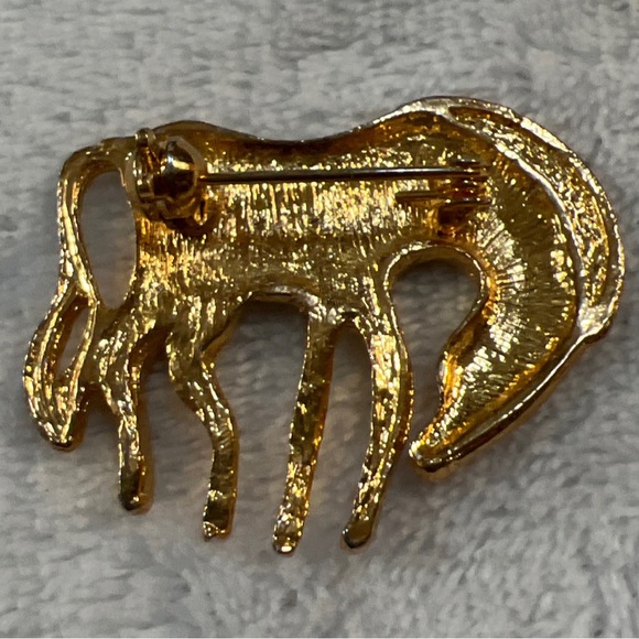 Zebra Brooch Pin Unmarked Gold Tone - Picture 11 of 12